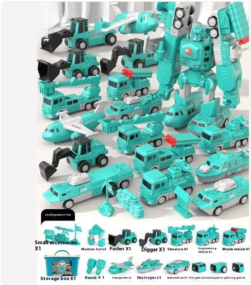 35-Piece Magnetic Building Blocks Set – Engineering & Military Series for Kids
