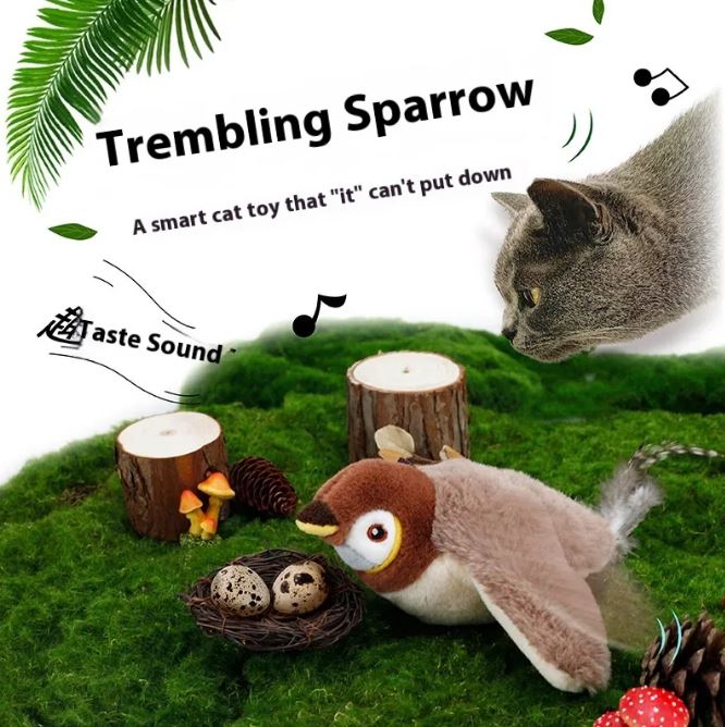 Flapping Bird Cat Toy – Self-Moving Electronic Feather Toy for Cats