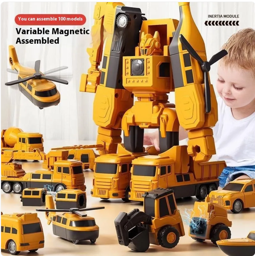 35-Piece Magnetic Building Blocks Set – Engineering & Military Series for Kids
